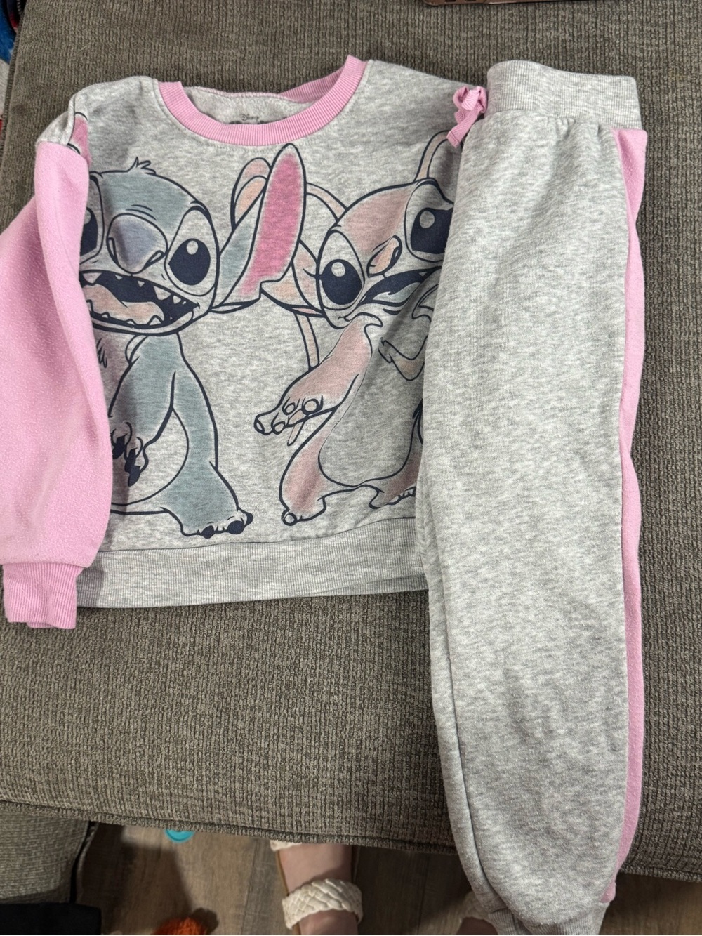 Disney Gray and Pink Stitch Sweat Set